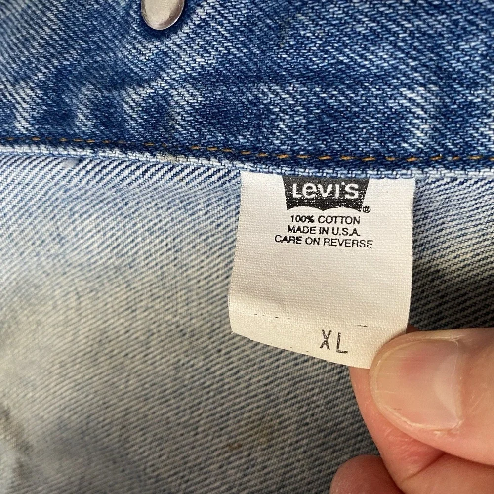 Vintage Levis Jean Trucker Jacket Men XL Made in USA 70508-7112 Y2K Blue Denim